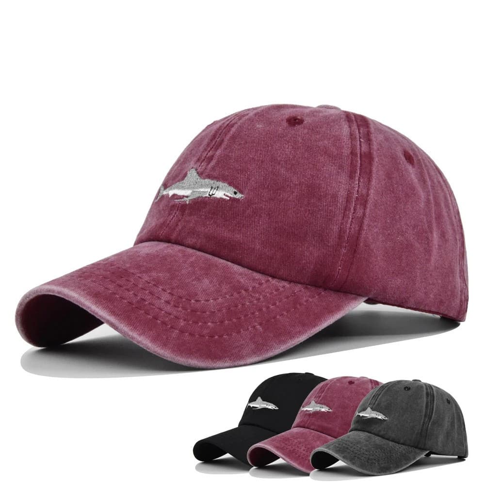 Boné De Beisebol Animal Shark Estilo Jeans Chapéus Desgastados Para Mulheres Homens Chapéu Casual