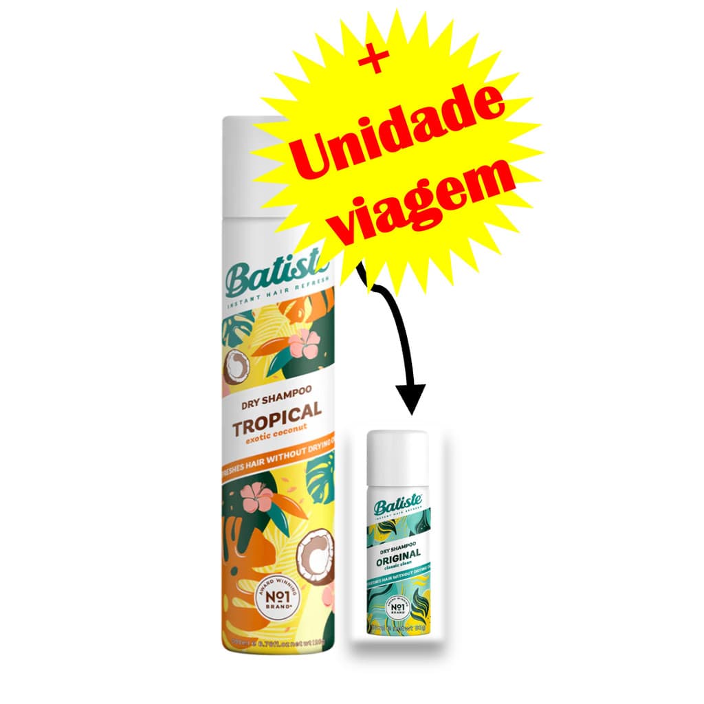 KIT Batiste Shampoo A Seco  200ml Tropical + Original 50ml
