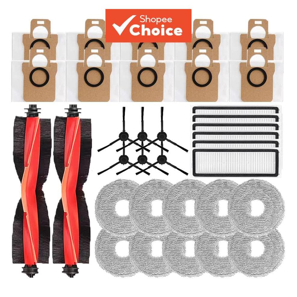 Peças de Reposição para Robô Aspirador para Xiaomi X20 Pro / Max / D102GL / D109GL Escova Principal, Escova Lateral e