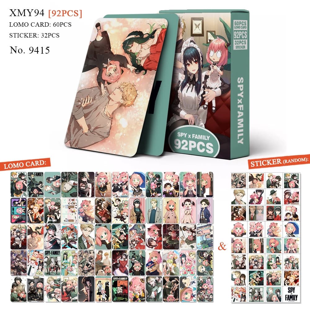 Anime 60pcs/box com 32pcs adesivo  SPY×FAMILY Photocard Pronto Para Ser Cartão LOMO Postal De Coleção