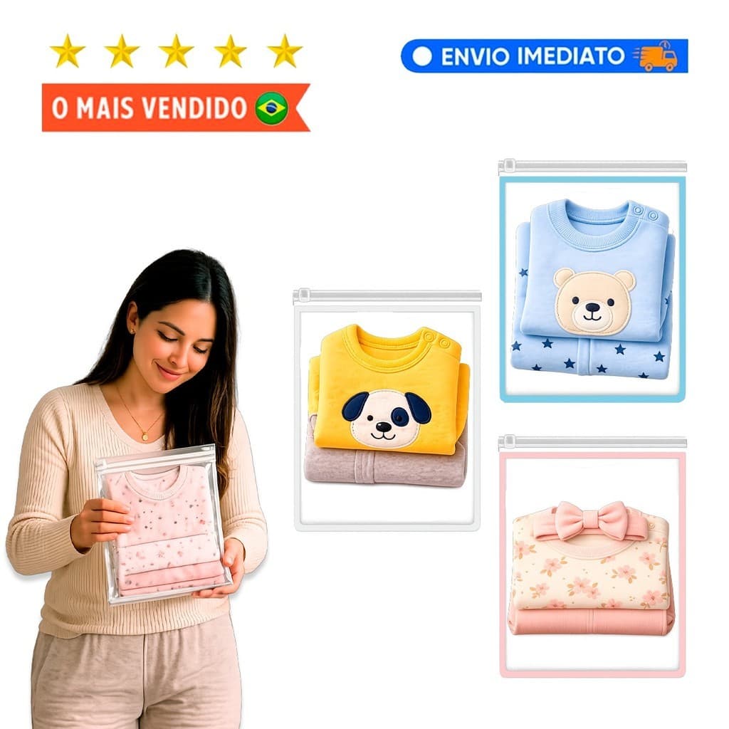 Kit Saquinhos Maternidade Multiuso Com Zíper Organizador Nécessaire Envelope impermeável