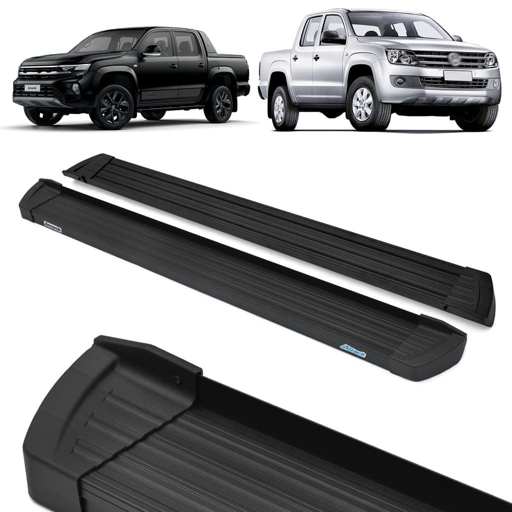 Estribo Slim Amarok 2010/... Cabine Dupla Preto