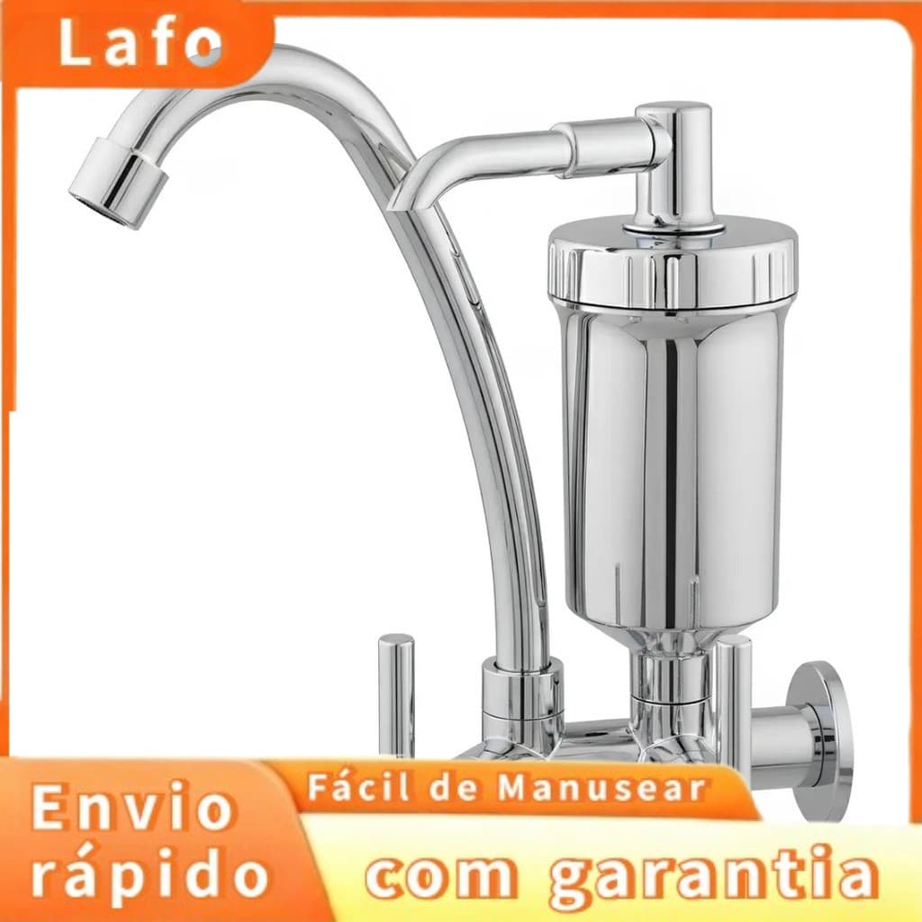 Torneira de parede prata 1/4 com filtro