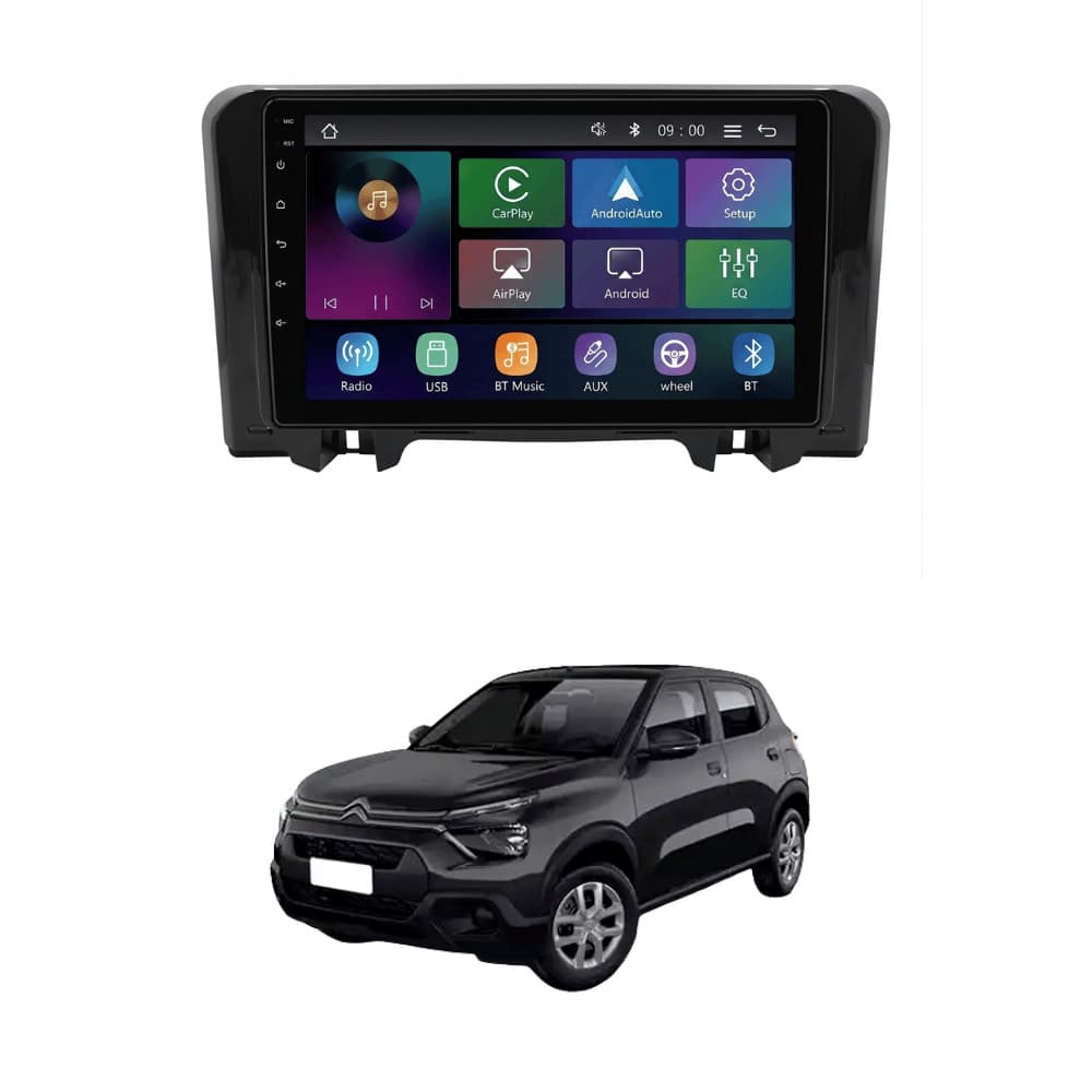 Central Multimídia MP5 C3 2022 Em diante Sem Rádio Tela 9p Carplay e Android Auto Sem Fio - Roadstar Pro Line