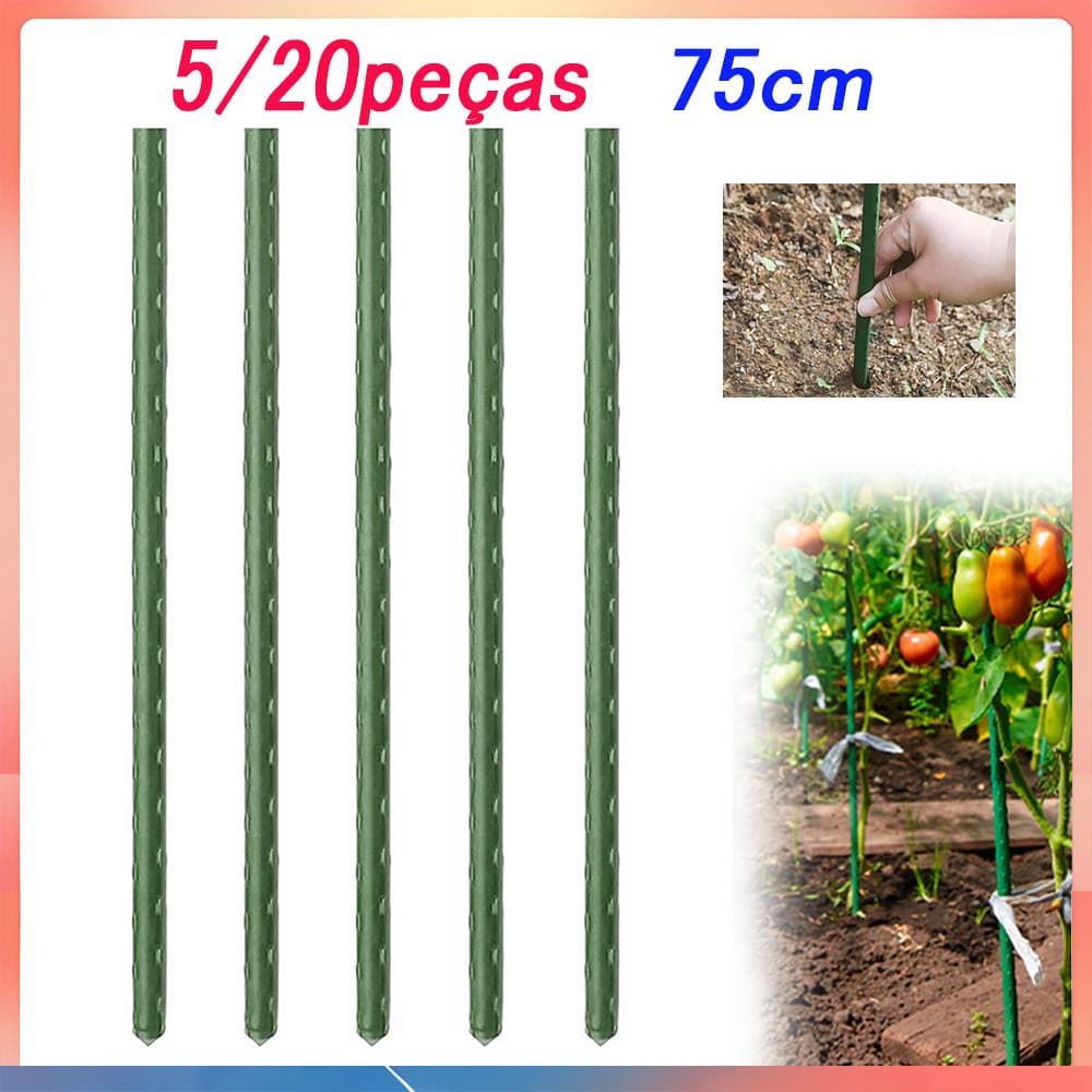 Conjunto de varas de suporte para plantas trepadeiras  Quantidade selecionável entre 5 e 20