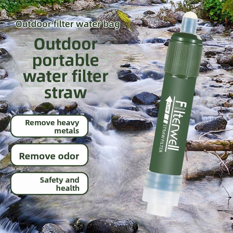 [Estoque Pronto] Palha De Purificação De Água De Emergência Ao Ar Livre Filtro De Campo Profissional Essencial Para Sobr