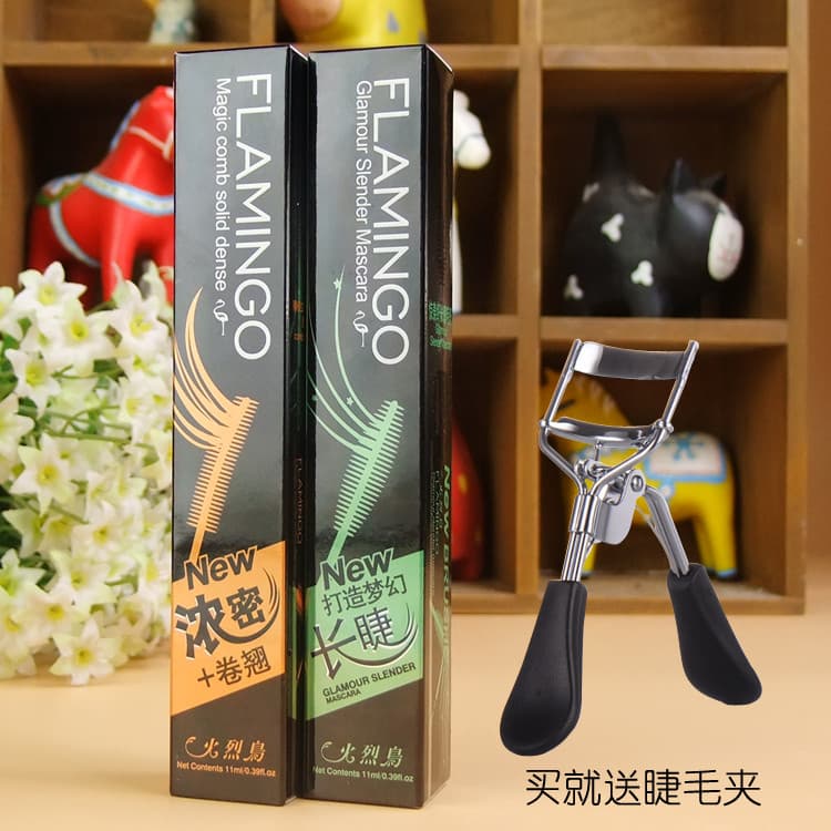 Genuíno Flamingo pente mágico tridimensional mágico longo rímel Natural Curling raízes claro maquiagem à prova dwaterpro