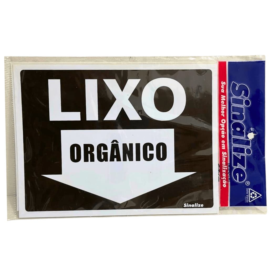 Placa Autocolante Sinalize Plástico Lixo Orgânico 15x20cm
