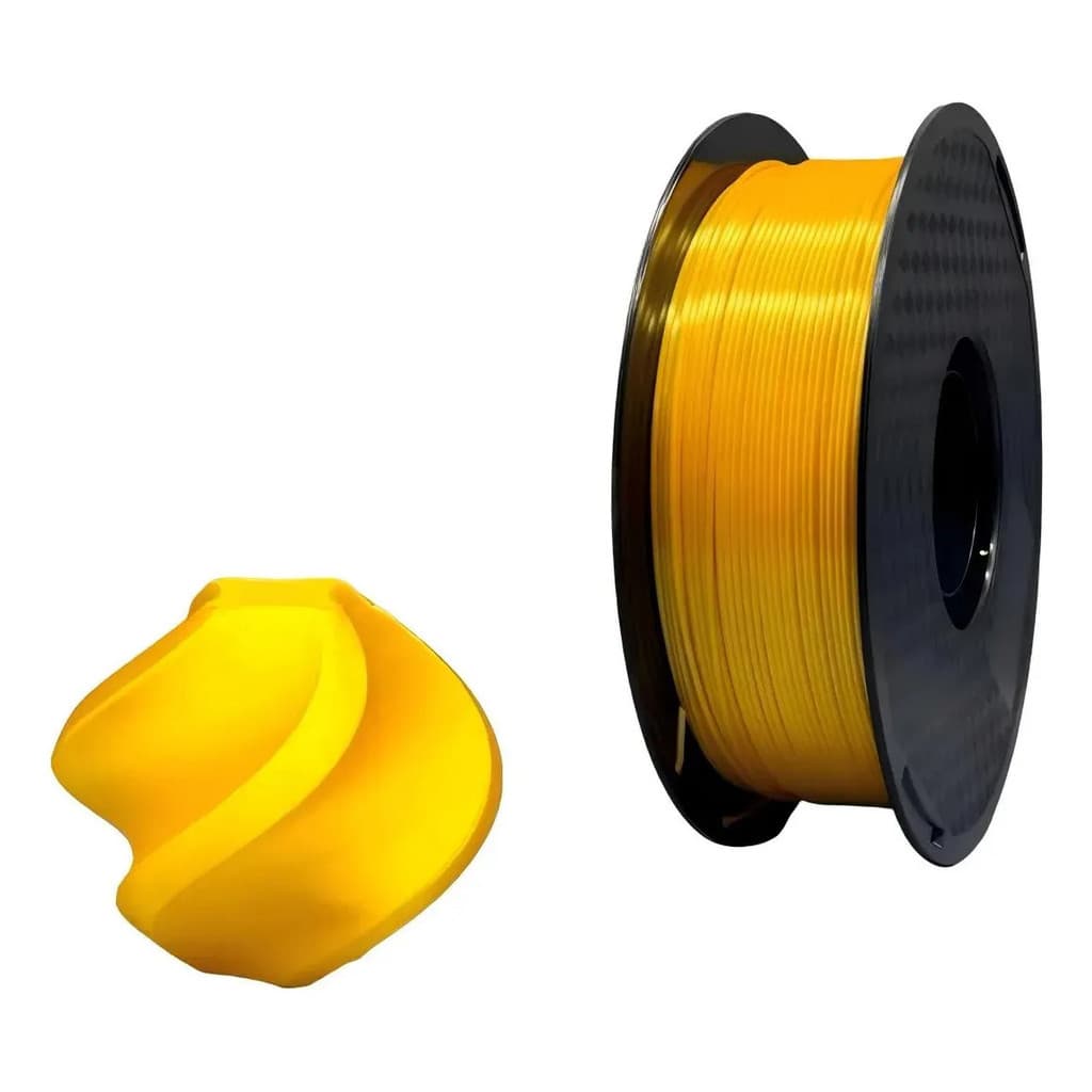 Filamento PLA Dourado Silk  Premium 1Kg 1,75mm Efeito Aveludado Impressora 3D FDM Rise 3D