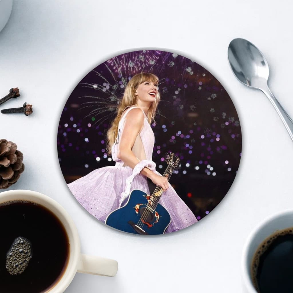 Porta Copos Descanso Copo Redondo MDF Taylor Swift Swifties Personalizado Presente Casa Decoração