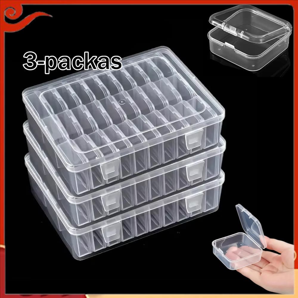 Caixa de armazenamento de plástico transparente transparente, adequada para contas, pintura diamante DIY, acessórios de