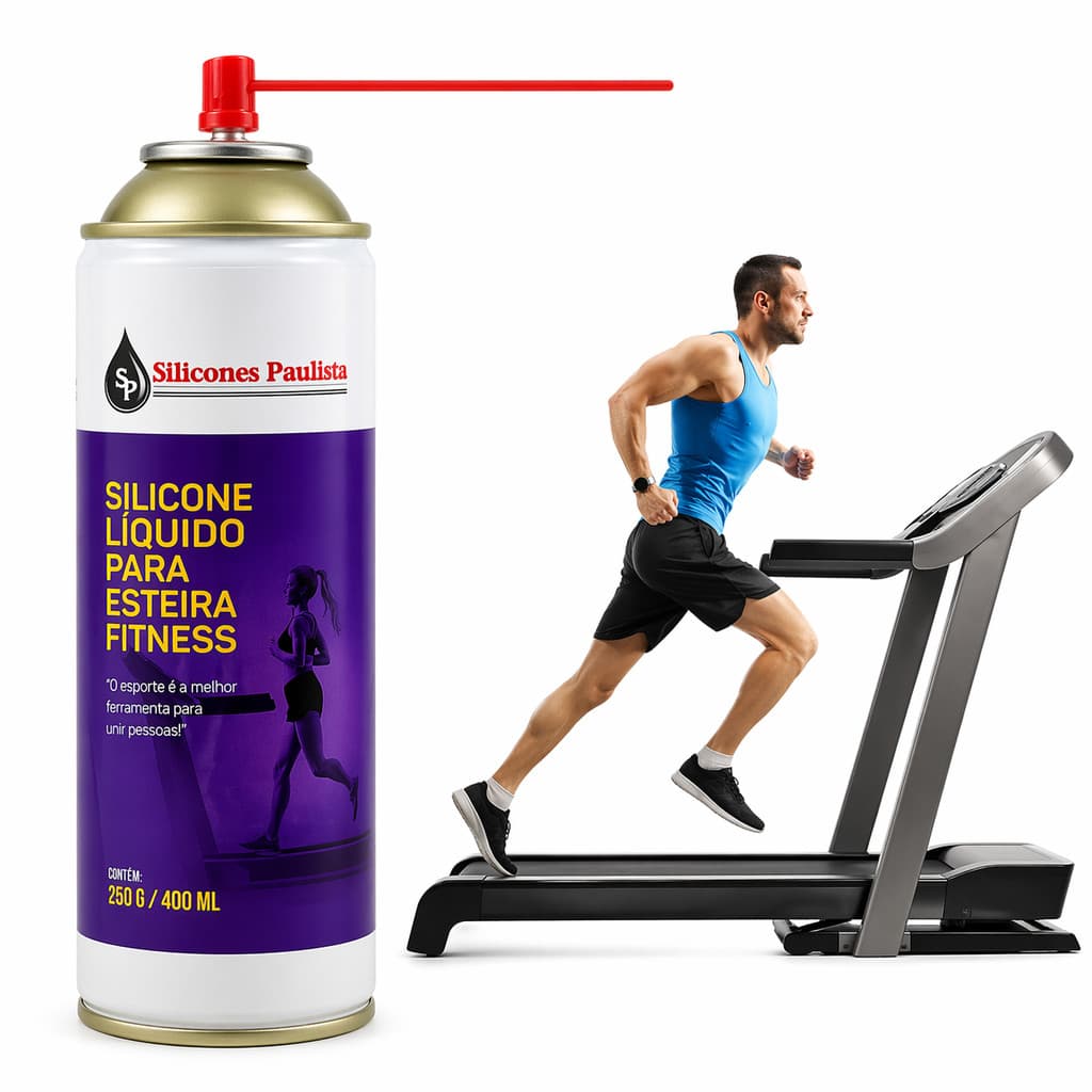 Silicone Spray Lubrificar Esteira Ergométrica Academia 400ml