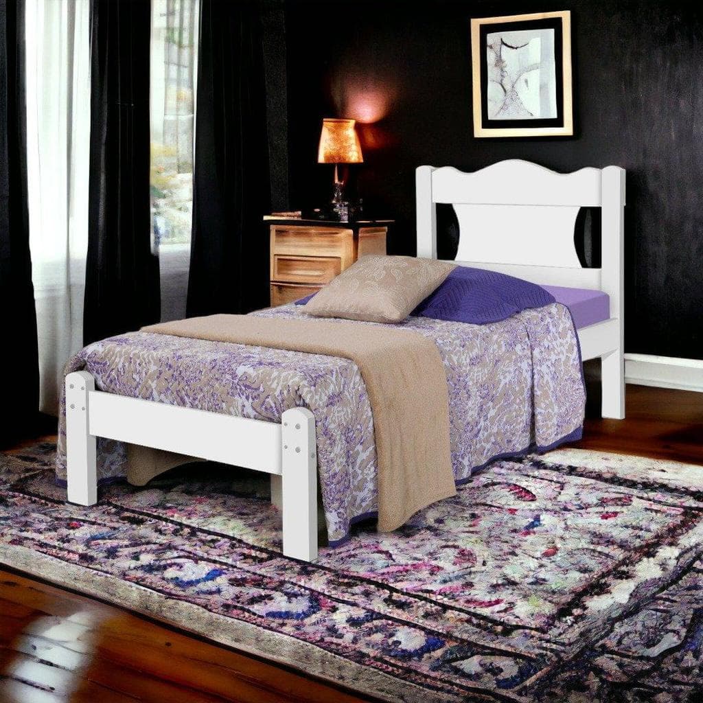 Cama Solteiro Munique Branca com Colchão Gabrielli