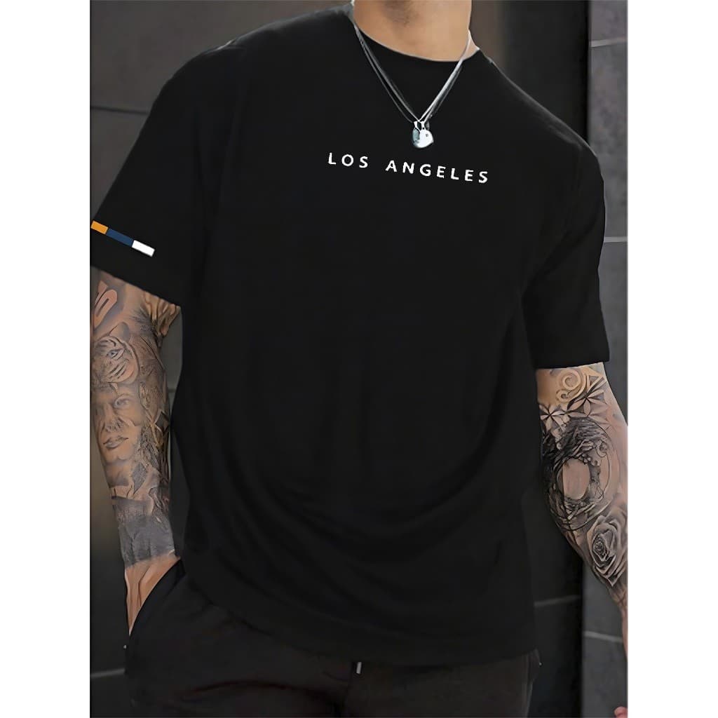 T-Shirt Manfinity Camiseta Masculina Los Angeles Urban Street Camisa 100% Algodão premium