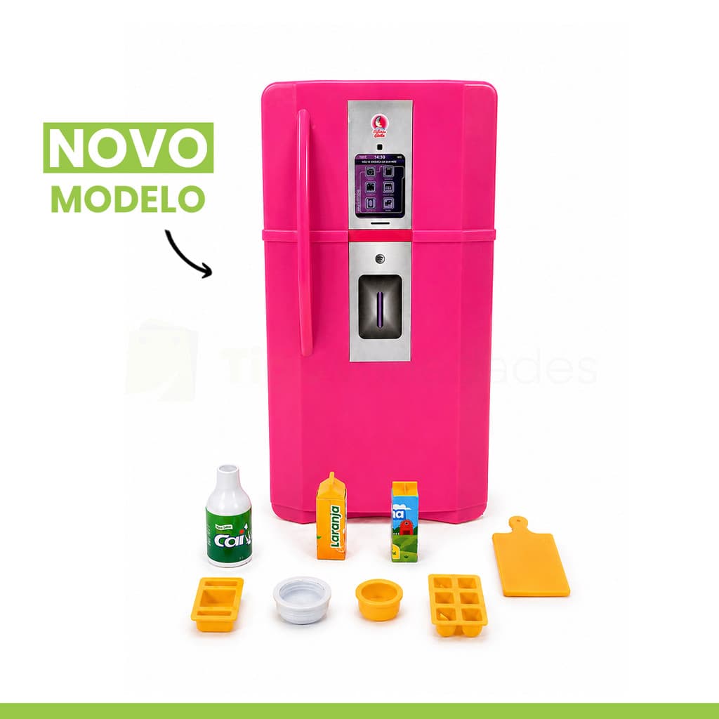 Geladeira Duplex Infantil Brinquedo Menina ROSA