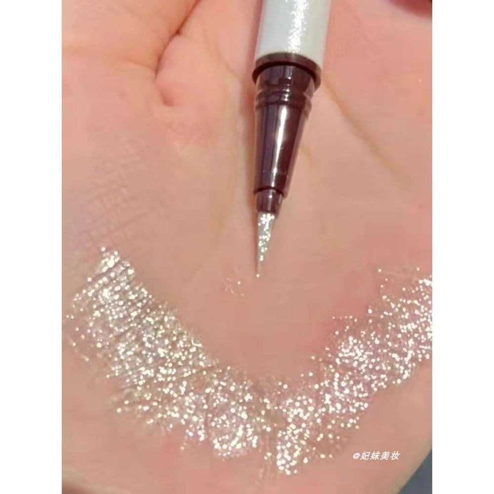 Bonito diamante quebrado piscando ~ deitado bicho da seda caneta iluminando dois em um Ultra-fino brilhante piscando des