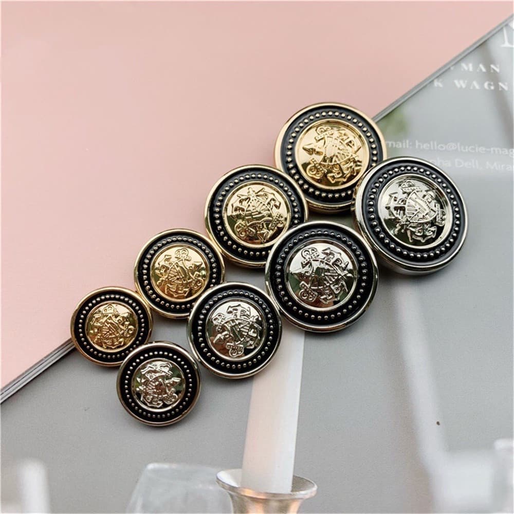 10 Peças/Lote Moda Botão De Metal Redondo Para Roupas Estilo College Terno Blusão Casaco Embelezamento 20mm Snap Botões