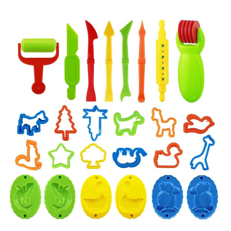 26 Pcs Diy Slime Massinha De Modelar Molde Kit De Argila Plástico Jogo Massa Conjunto