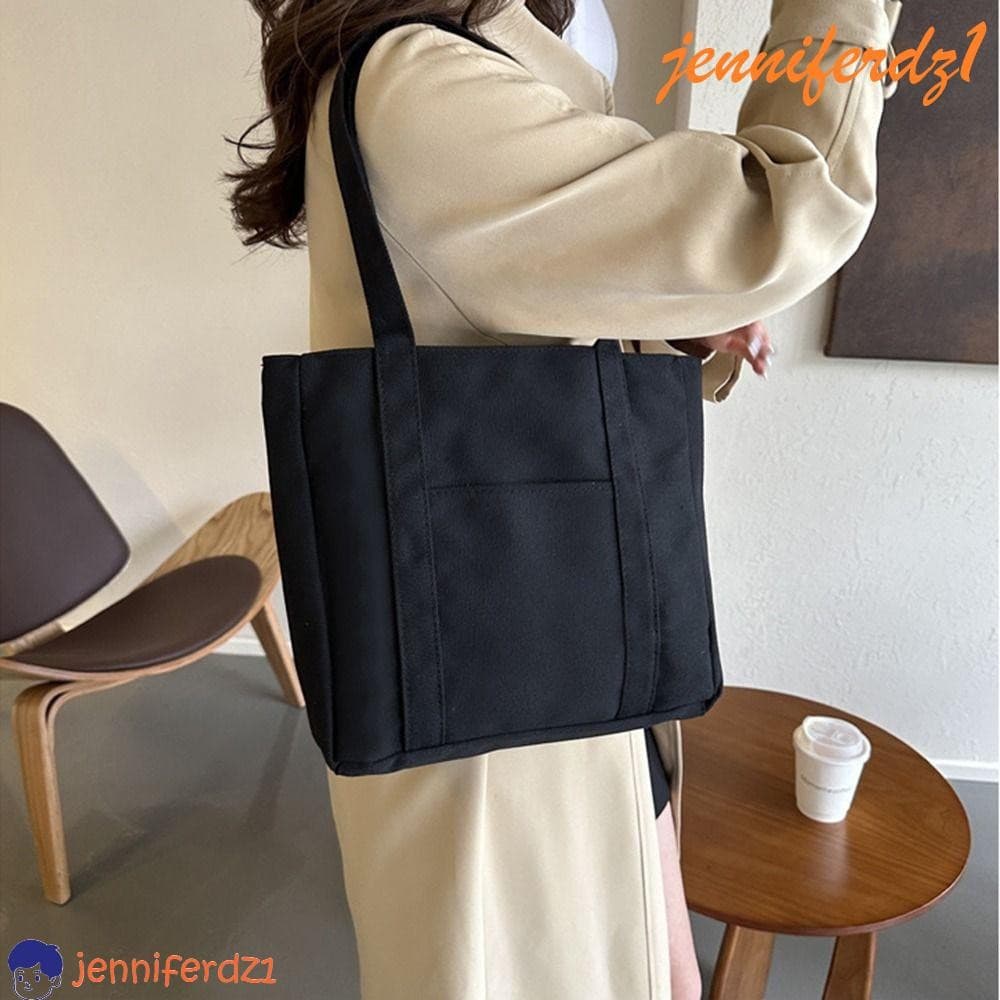 JENNIFERDZ1 Bolsa De Lona De Grande Capacidade , Sacola Portátil De Cor Sólida , Alça Confortável