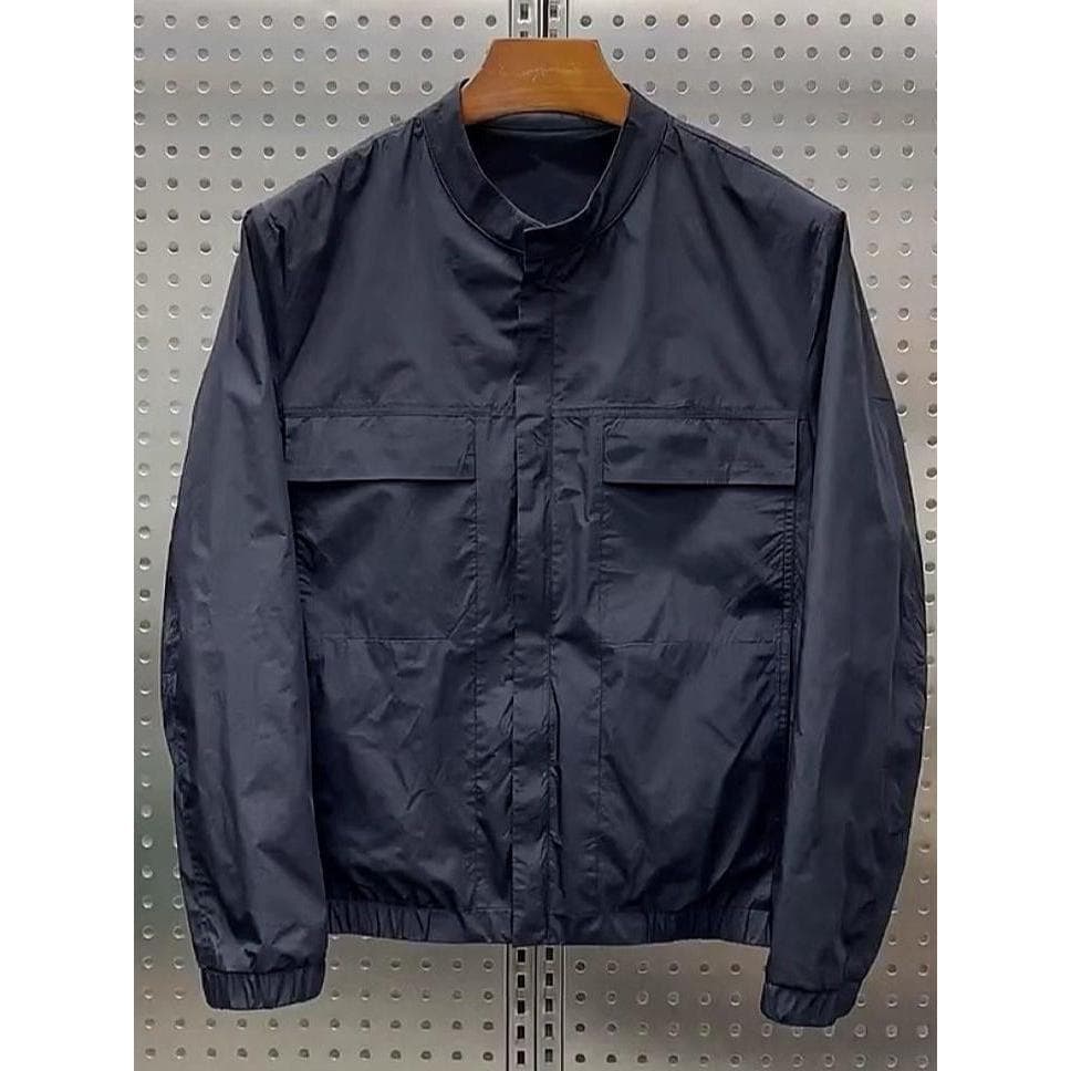 2024 all-match preto fino jaqueta gola de beisebol simples moda jaqueta masculina topo na moda all-match estilo juventud