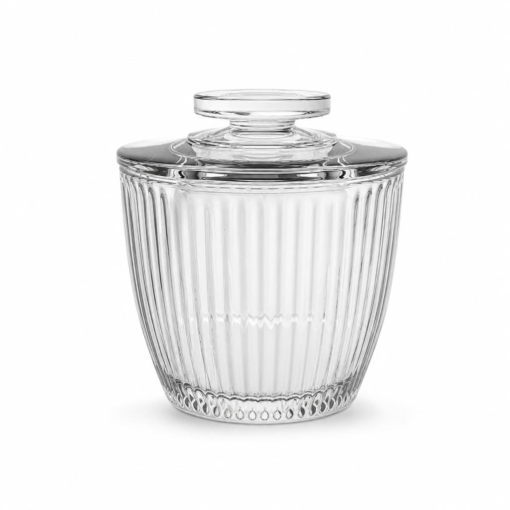 Manteigueira Vidro Canelada Francesa 150ml Tampa Conserva Manteiga Cozinha