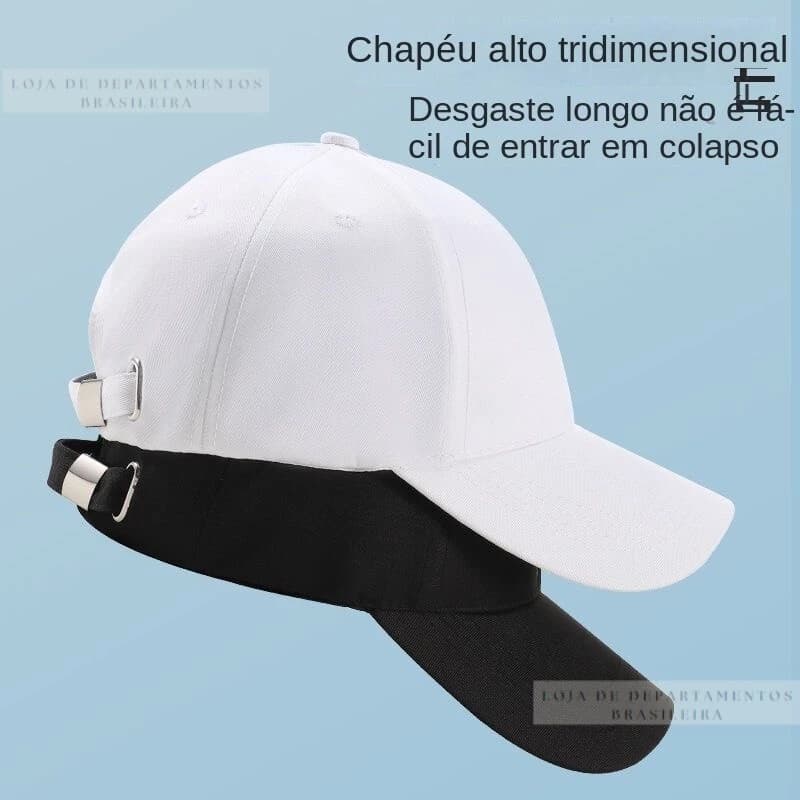 KIT 2 Boné Aba Curva em Algodão Liso Masculino com regulador Ajustável fivela