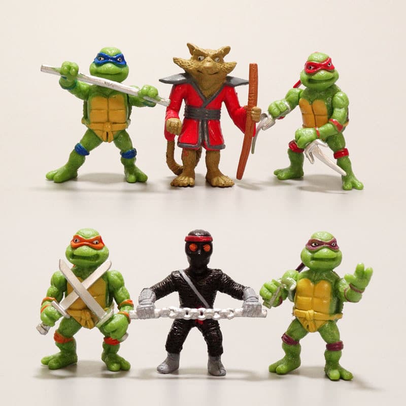 2026 novo produto dos desenhos animados Ninja deus tartaruga figura boneca modelo de seis peças brinquedo boneca forma b