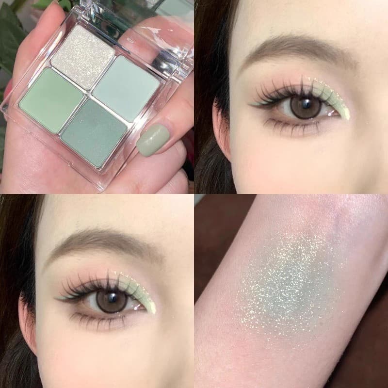 Mint Wave Eyeshadow Paleta de sombras de quatro cores Light Face Primavera Verão Oxigênio Sensação Contraste Cor Maquiag