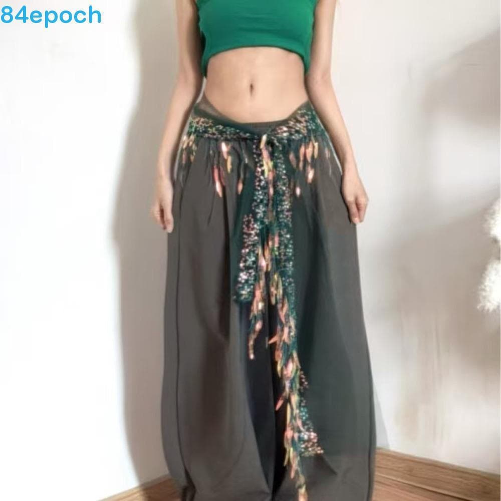 BREPOCH Jazz Dance Hip Scarf , Extensor De Camisa Jeans Decoração Borlas Cinto , Lenço Triangular Y2K Cintura De Lantejo