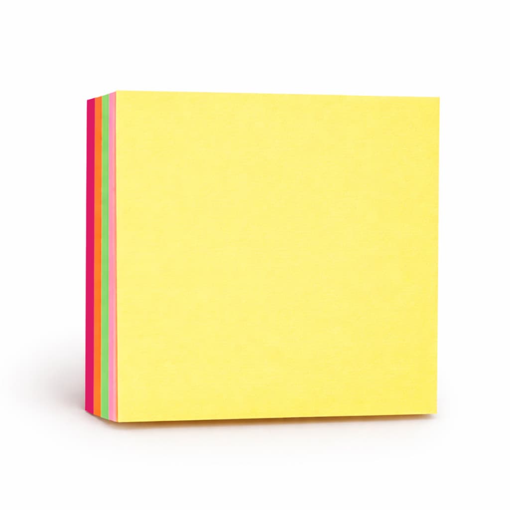 Kit 3 Post It Anotações Recado 76mm X 76mm Bloco Adesivo Quadrado Colorido Material Escolar