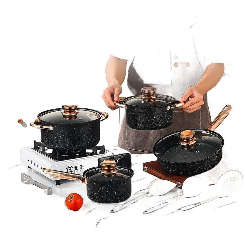 Conjunto de combinação de panela de sopa de pedra médica panela antiaderente de sopa doméstica Keming panela quen
