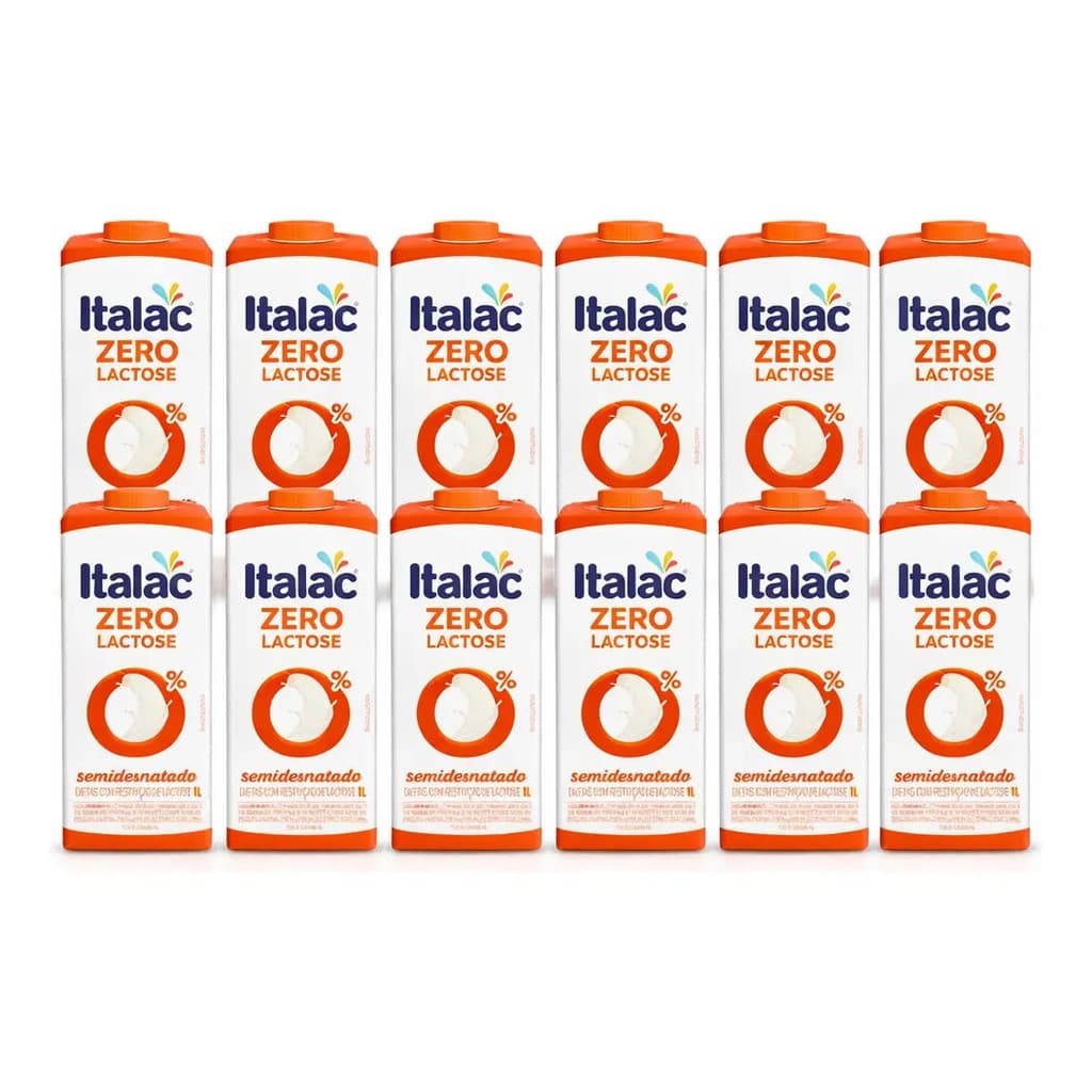 Leite Uht Semidesnatado Zero Lactose Italac Cx 12un