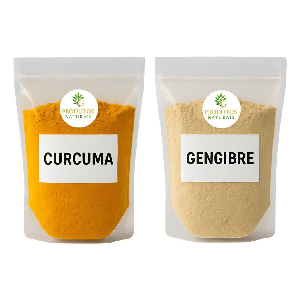 Kit Gengibre Em Pó Puro + Cúrcuma Em Pó Premium - 100g Cada