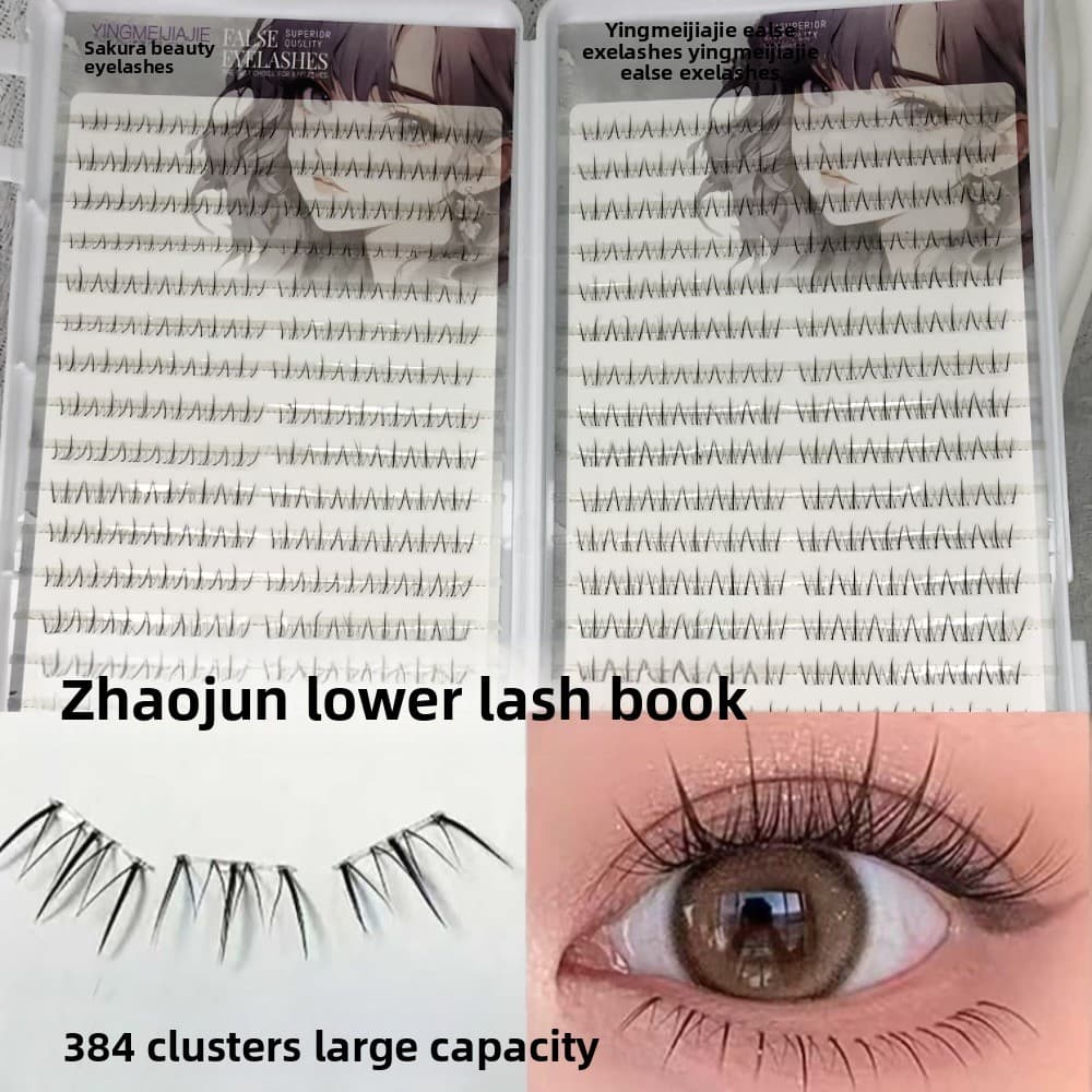 Livro de cílios postiços de grande capacidade Zhaojun Livro de cílios inferiores espelhado estilo Natural atmosfera simu
