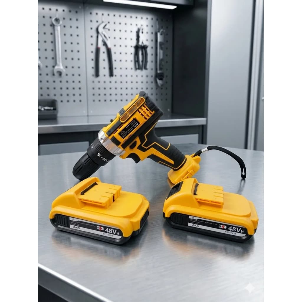 Parafusadeira Furadeira 48v 2 Baterias Com Maleta Acessórios