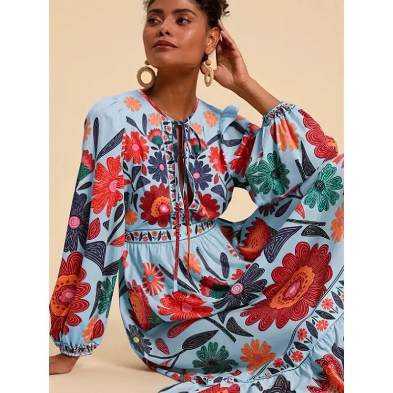 Vestido Solto oversized Estampado Feminino Grande