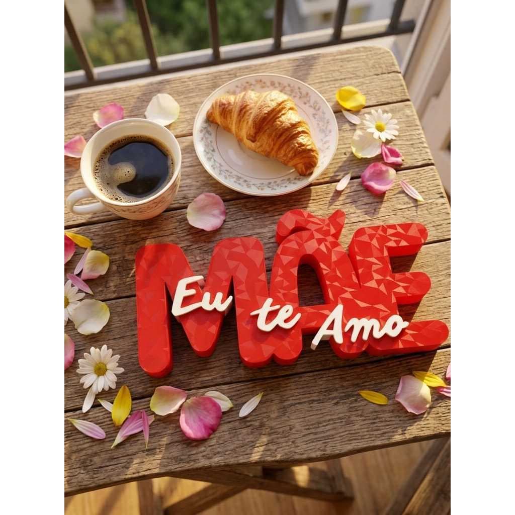 Presente Dia das Mães Enfeite Letreiro Decorativo Acabamento Premium