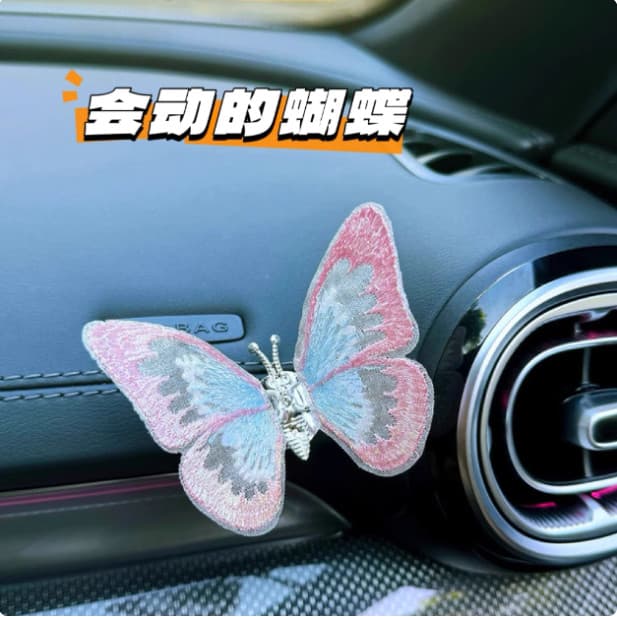 Ornamentos de carro borboleta móvel ornamentos interiores do carro ornamentos Console central ornamentos de cura vívido