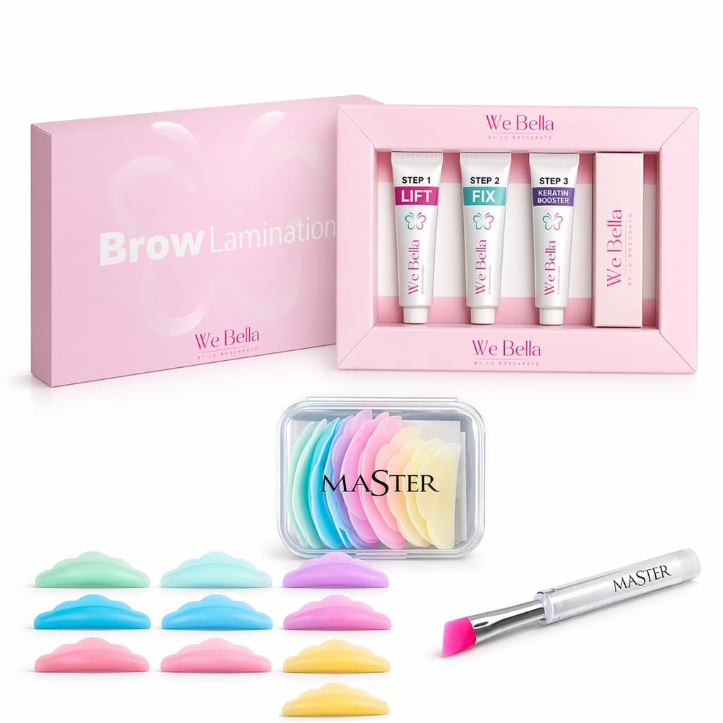 Kit Brow Lamination We Bella Completo + Molde Nuvem 5 pares + Pincel Silicone Master