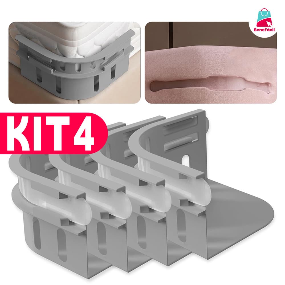 KIT4 Cinta Antideslizante Para Lençol Ajustável Fixador De Cama Elástico Sem Prego