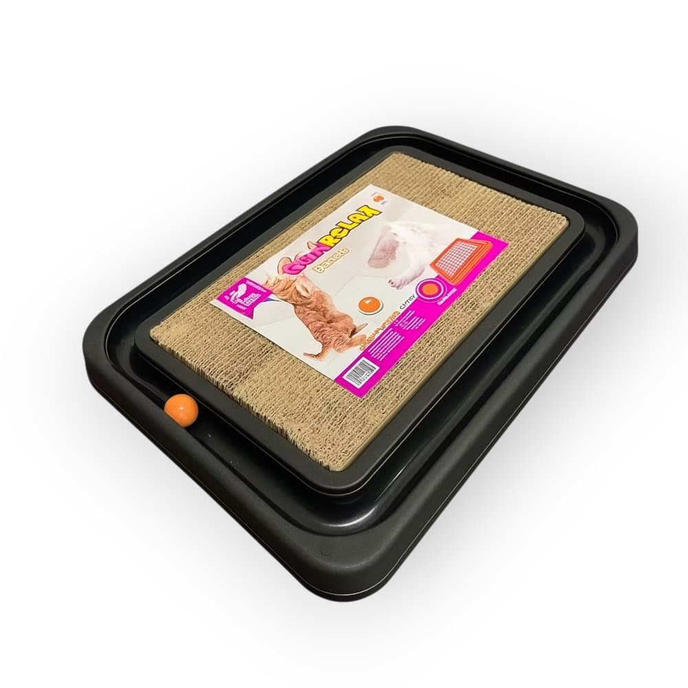 Cama Gato Relax Cat com Arranhador e Bolinha Interativa Anti Estresse Brinquedo Gato Preto