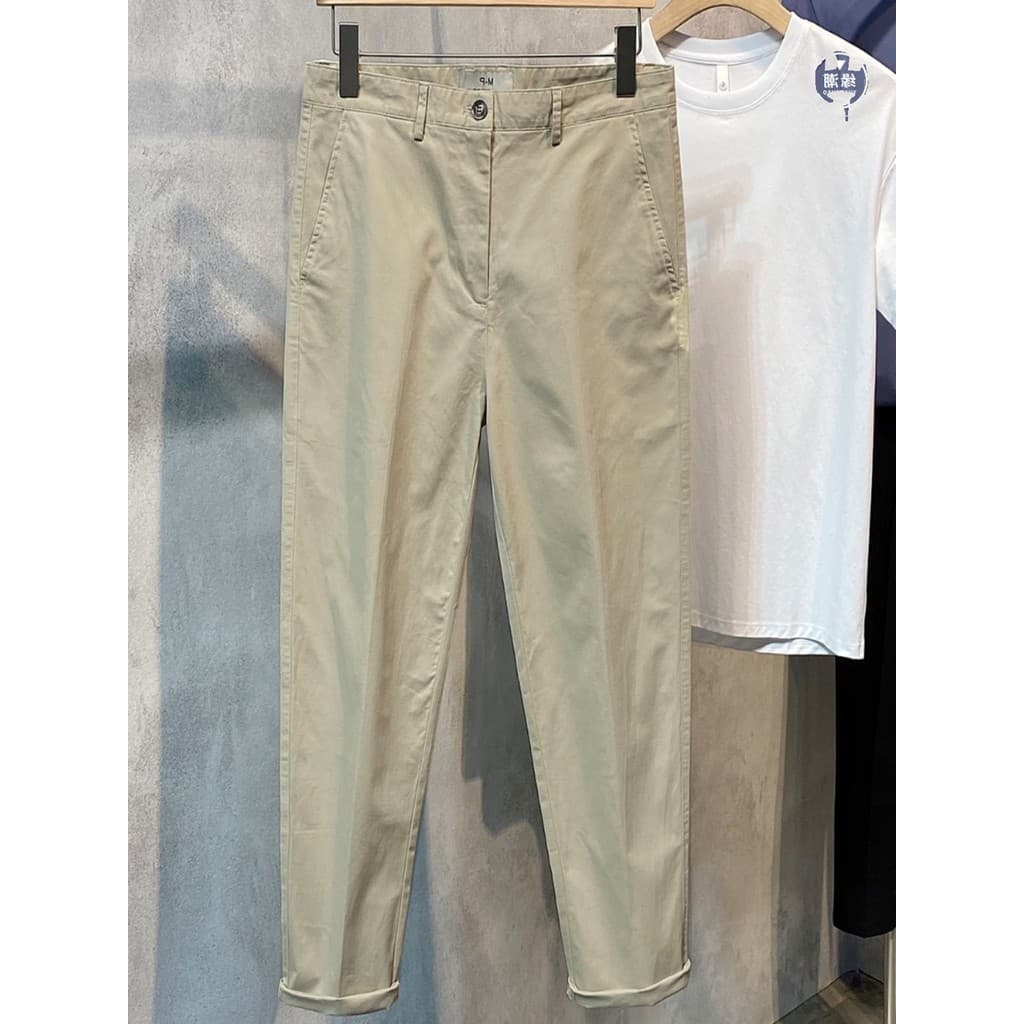 Estilo japonês verão puro algodão 9 tornozelo comprimento calças na moda masculina cor sólida Casual terno calças versão