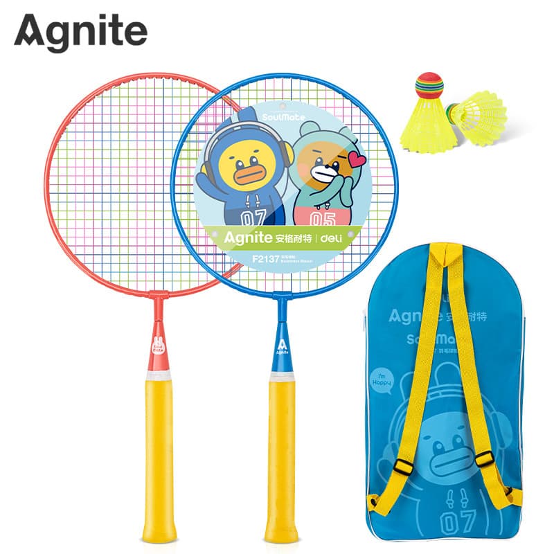 Frete grátis Deli Angnet F2137 Ultra-Leve Crianças Raquete de Badminton 3-12 Anos de Idade Estudantes da Escola Primária