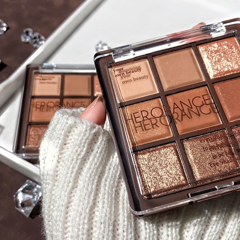 Paleta de sombras de Chocolate de nove cores cor terra fosco laranja marrom perolado piscando 2023 novo estilo loja prin
