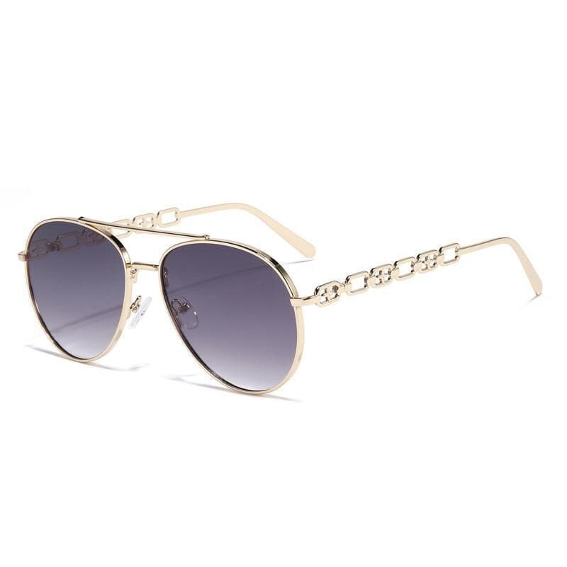 Óculos de Sol Polarizados Femininos Estilo Piloto Vintage de Metal Vazado para Condução UV400 -----