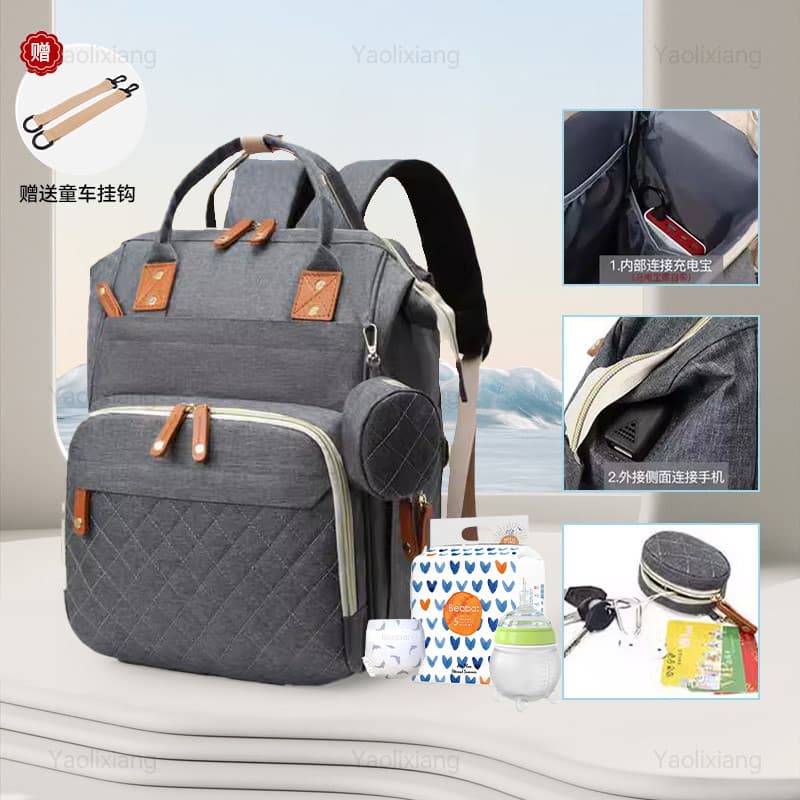 Bolsa de mamãe novo estilo moda mochila de grande capacidade passeio bebê mamãe trazendo bebê para fora mochila leve bol