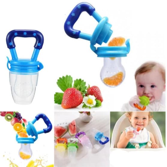 Chupeta Alimentadora Bebê Silicone Porta Fruta Mordedor | Livre de BPA | Azul ou Rosa