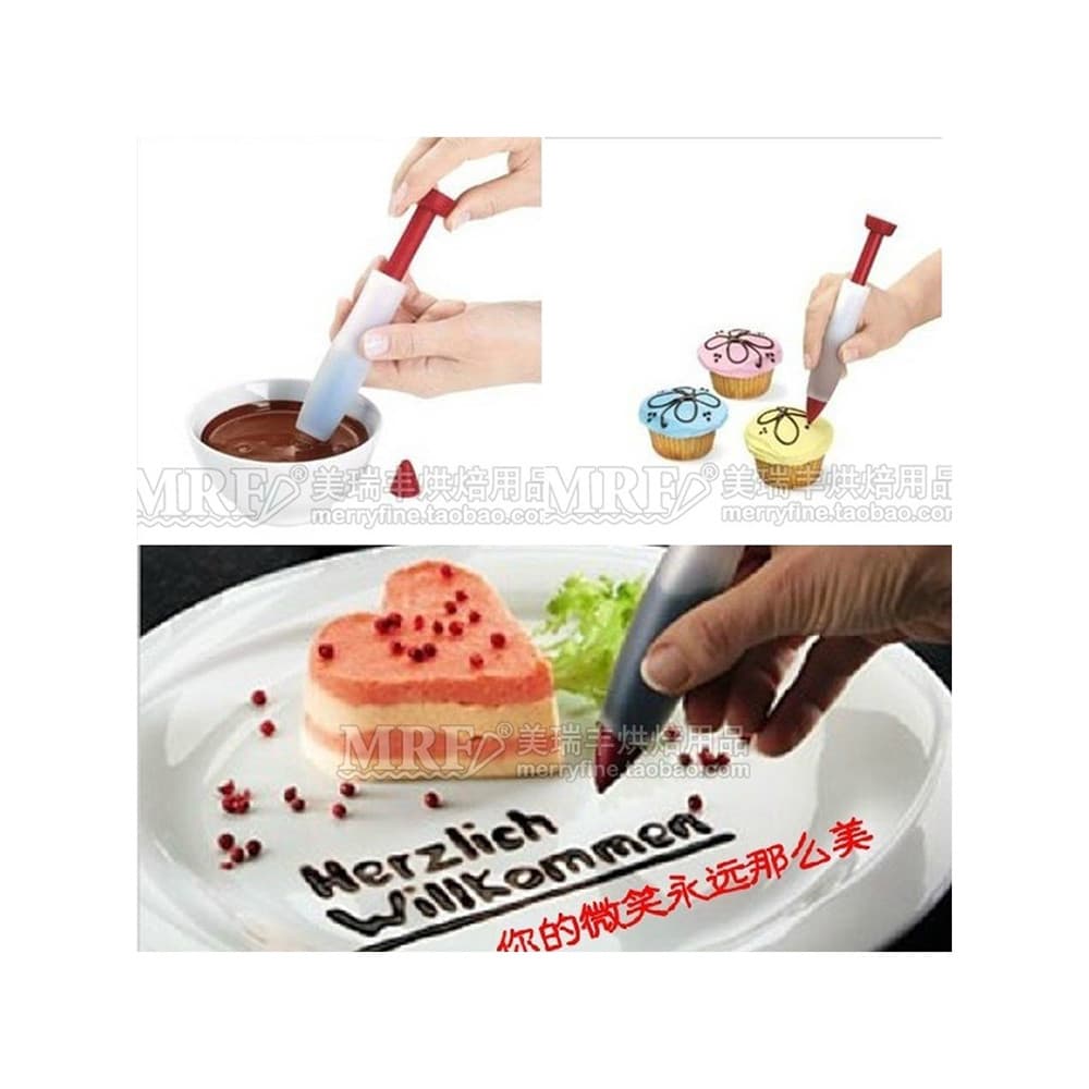 Caneta de decoração de Silicone creme de Chocolate Jam salada escrita caneta creme ferramenta de decoração de bolo ferra
