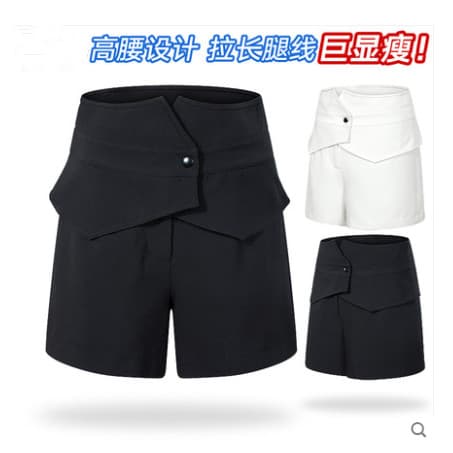 2020 novo estilo calças de golfe verão cintura alta Shorts mais magro olhar versão coreana calças quentes perna larga fi