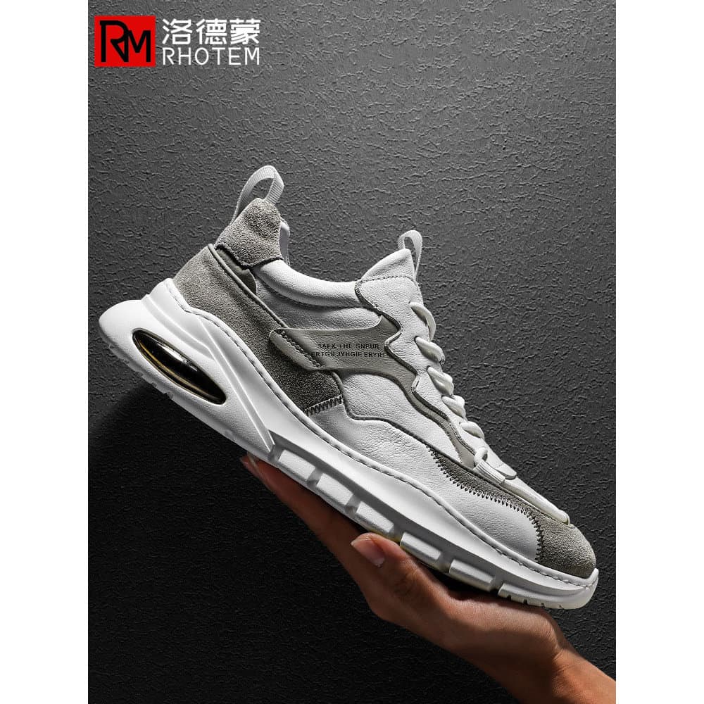 Lotmond sapatos esportivos masculinos de marca de alta qualidade primavera outono novo estilo costura de couro genuíno n